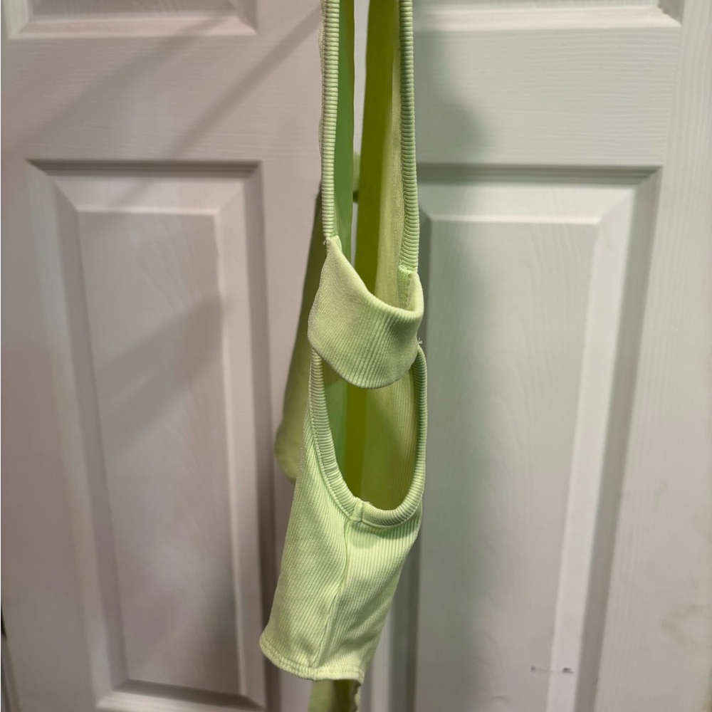 Forever 21 Green Asymmetrical Cut Out Bodysuit - Picture 2 of 4